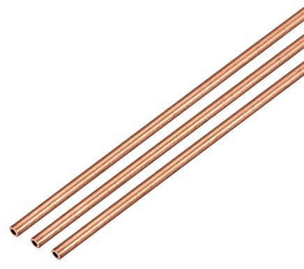 sourcing map 3x Rundrohr aus Kupfer 1,5mm Außendurchmesser X 1mm Innendurchmesser Länge von 500mm