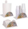 Lupia - Set 3 Pezzi WHITE TILES Porta Tovaglioli, Bicchieri e Rotolo in Legno, Decorazioni Eleganti per Stile Moderno o Classico, Accessori Cucina Made in Italy, Legno