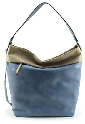 E&N Emily & Noah Damen Beuteltasche Tasche Madrid 37x13x30cm Kunstleder (sky - sand)