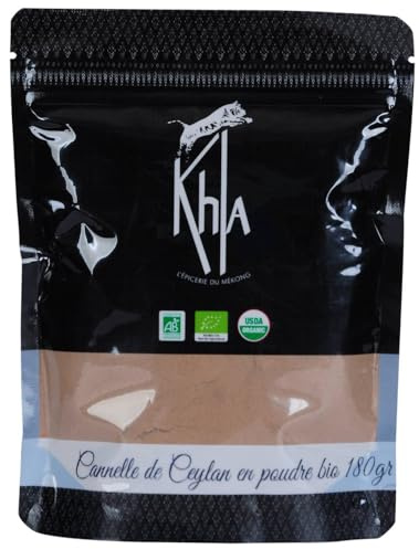 KHLA - Cannelle de Ceylan en poudre - Issue de l'Agriculture Biologique et du Commerce Equitable - Sachet 250g