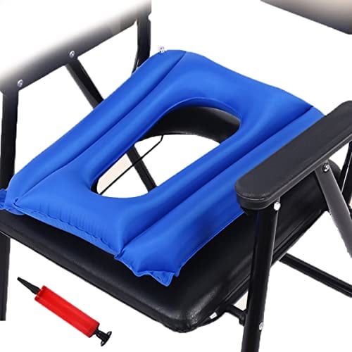 HXCH Aufblasbarer Toilettenstuhl-Sitzkissen, Krankenpflege, Anti-Dekubitus, Rollstuhl, Winter, warmes Pad, Zubehör für ältere Menschen, Bettlägern, Behinderte