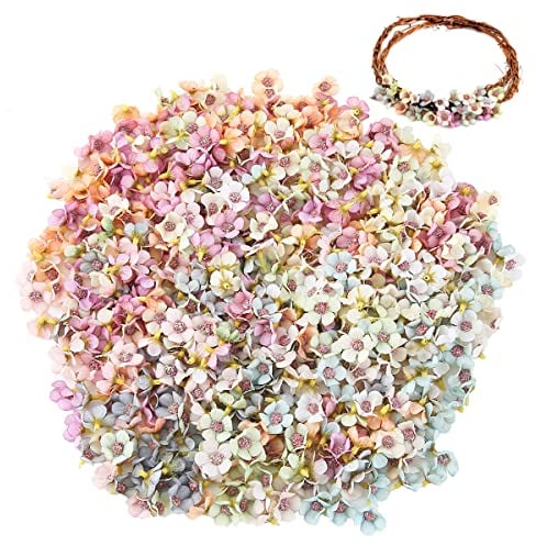HCRXVV Künstliche Blumen 120pcs Mini Kunstblüten Blumen Streudeko Deko,Klein Blüten Stoffblumen,Gänseblümchen Blütenköpfe für Haarschmuck,Hochzeitsdeko Tortendeko Frühling Aesthetic Streublumen