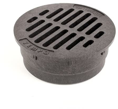 Premium USA Made 4 Inch Black Outdoor Round Flat Drain Grate Cover - Fits All 4 Inch Sewer & Drain Pipe/Fittings, Also Fits Triple Wall Pipe & Corrugated Landscape Pipe 4 (Black)