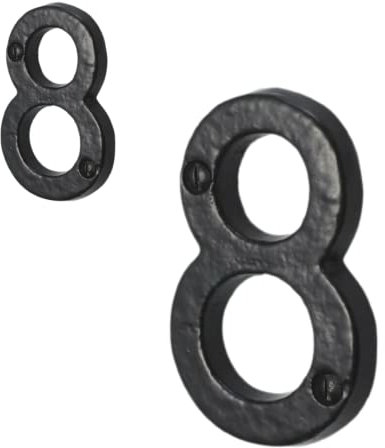 Antique Black Door Numbers Screw On 3 Inch Cast Iron Number 8 Door Number Elegant and Bold Door Numerals Suitable for All Door Types Including Wooden uPVC and Composite.
