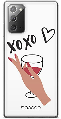 Babaco ERT Group Handyhülle für Samsung Galaxy Note 20 Original und offiziell Lizenziertes Muster XOXO 001 optimal an die Form des Handy angepasst, teilweise transparent