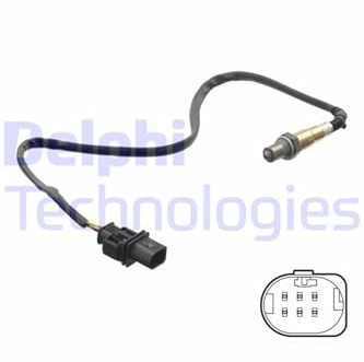 DELPHI ES21322-12B1 Lambdasonde Regelsonde vor Katalysator Oxygen O2 Sensor Breitband-Lambda-Sonde Beheizt für VW CADDY IV Kombi (SAB, SAJ) 04L906262L