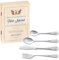 Maverton Set de couverts personnalisé dans boîte en bois imprimée - Thème Animal - Cadeau d'anniversaire personnalisé - Pour filles - Cadeaux bébé - Coutellerie gravée - DESSIN