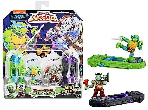 Legends Of Akedo Teenage Mutant Ninja Turtles, Mini Battling Warriors Versus Pack Leonardo Vs Rocksteady