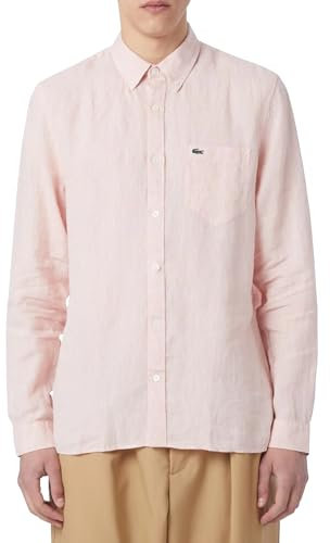 Lacoste -Men S L/S Woven SHIRT-CH5692-00, Rose clair, XL/2XL - 45, rose, 43