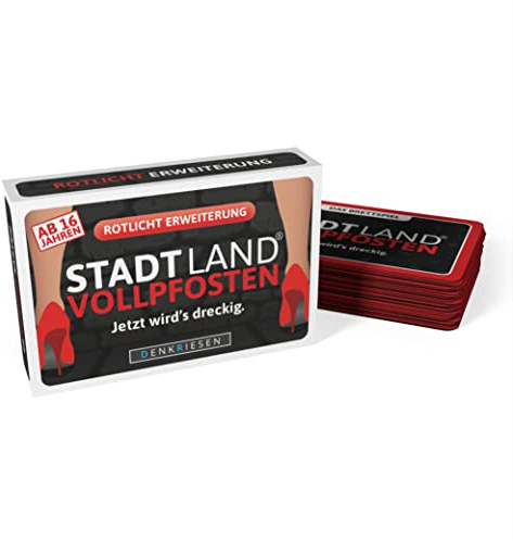 DENKRIESEN - Stadt Land VOLLPFOSTEN® - Das Brettspiel Erweiterung | +354 Kategorien (Rotlicht Edition) | Offizielles Erweiterungsset für das Stadt Land Vollpfosten Brettspiel | Spaß garantiert