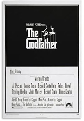 NANXIANG Der Pate Retro Filmposter Poster Gemälde Leinwand Wandkunst Wohnzimmer Poster Gemälde 24 x 36i