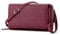 Peacocktion Damen Umhängetasche, Kleine Crossbody Taschen Schultertasche, Handgelenkstaschen Geldbörse mit Crossbody und Handgelenk 2 Riemen, Handytasche zum Umhängen mit Kartenhalter, 01-Wein Rot