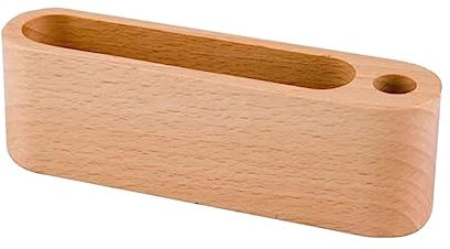 Porte-Cartes de Visite en Bois avec Emplacement pour Stylo pour Bureau, école, Maison