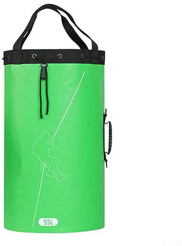 SPORTARC Borsa in corda – Attrezzature da esterno e attrezzi da arboricoltore, borsa a secchiello con coulisse, borsa portaoggetti per escursionismo, arrampicata, speleologia, drenaggio, Verde, 55L,