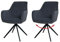 Mendler 2er-Set Esszimmerstuhl HWC-L79, Küchenstuhl Lehnstuhl Stuhl Armlehnen, drehbar Auto-Position Stoff/Textil - anthrazit