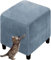 Hockerbezug Quadratisch/Rund 40x40/45x45/50x50cm Gray Stretch Ottoman Bezug Jacquard Velvet Fußhocker Bezug Luxuriöser Hockerabdeckung Waschbar Hocker Protector (Color : A18, Size : 45x45cm/18x18)