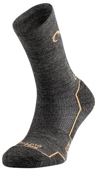 Lurbel Agres Five, Calcetines de lana merino, Calcetin Outdoor, Calcetines térmicos, Calcetin Trekking, Transpirables (Grey/Mustard - XL)