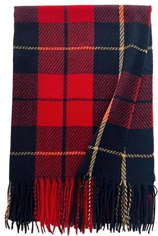 REPALY Schal Damen 1 Stück Karierter Kaschmirschal Für Damen Halskrause Halskrause Warmes Tuch Rot