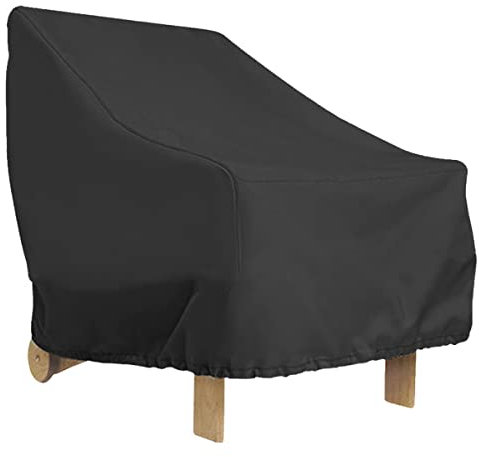 1pcs Housse Protection pour Fauteuil Exterieur Jardin, 80x 85x 91cm Housse de Chaise Empilables en Tissu Oxford 210D, Bache Fauteuil Jardin avec Corde et Boucle pour Meubles Extérieur (choix B)