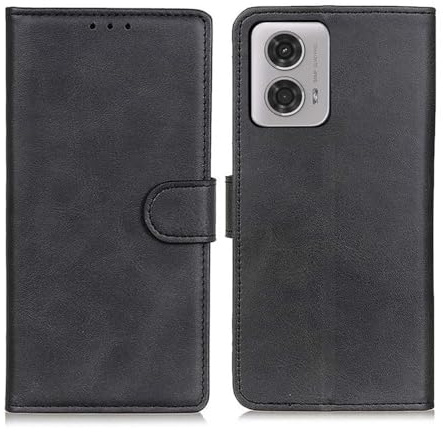 GOKEN Coque Étui pour Motorola Moto E14 / Moto G24 / G24 Power / G04 / G04s - Housse Rabat Magnétique Antichoc en Cuir Synthétique et Silicone, Portefeuille, Carte, Support Pliable, Noir