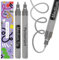 ARTISTRO Metallic Permanent Markers - Set of 2 Silver Paint Pen, Oil Based Paint Markers Medium Tip 3mm, Waterproof Quick Dry Paint Pens for Rock Painting, Ceramic, Glass, Wood, Tire, Fabric & More
