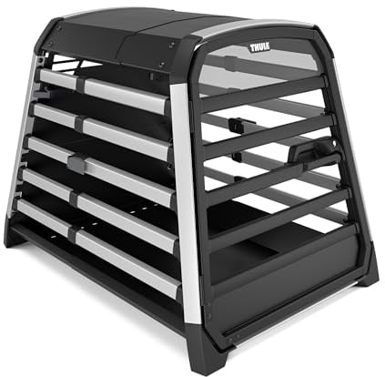 Thule Allax Hundebox, Transportbox Hund, Hundebox für Auto Black/Aluminum XL