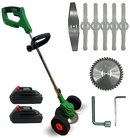 Tondeuse à gazon électrique, 24V 2000mah Mini Home Hand Held Light Weight Garden Tool Electric Grass Cutting Tondeuse à gazon Pour les pièces de rechange d'outils de jardin ( Color : 2 Battery , Size