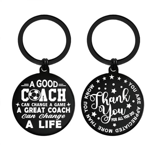 ENGZHI Cadeaux d'entraîneur de football – Porte-clés pour homme et femme, porte-clés de remerciement pour entraîneur de football, Coach, S