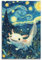 SUEJGUSJLU Salamander-Sternennacht-Poster, dekoratives Gemälde, Leinwand-Wandposter, Kunstdruck, für moderne Familien, Schlafzimmer, 30 x 45 cm