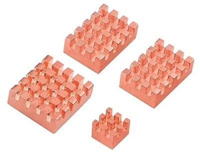 Kühlkörper aus reinem Kupfer selbstklebend passive leise Kühlung mit 4 professionellen Kühlkörper für alle Raspberry Pi 5 Modelle