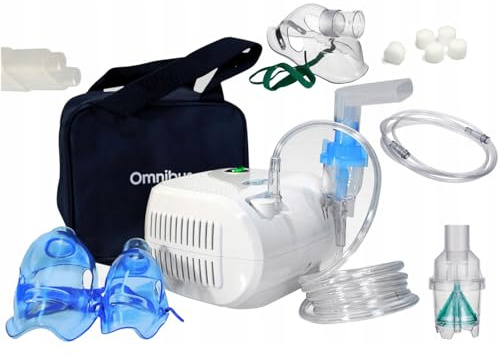 Omnibus Elektrischer Inhalator Aerosol Therapie Vernebler Inhalation Maske für Kinder und Erwachsene (Inhaliergerät + Kindermaske, Vernebler, Schlauch)