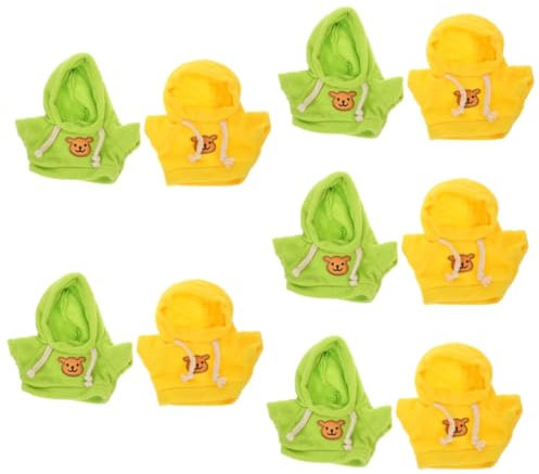 TOYANDONA 10 STK Bärenpuppen-Sweatshirt DIY Stofftierspielzeug DIY Puppenkleidung Kapuzenpullover Plüsch-Pullover-Hoodie Kuscheltiere Kleidung Plüschtier-Outfit Tragen Kleidung Zubehör
