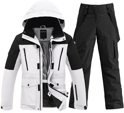 HOTIAN Herren Ski Jacke und Hosen Set Herren Schneeanzug Winter Warme schneeanzug Wasserdicht Winddicht skibekleidung Snowboard Set