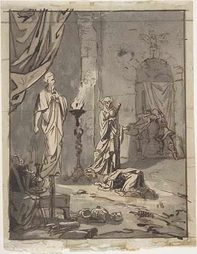 SERENDIPITP Leinwand-Poster, Wandkunst, ohne Rahmen, 50 x 70 cm, Hexe von Endor, Ary Scheffer