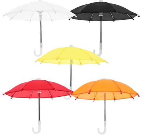 Amosfun Mini Paraguas Decorativo para Muñecas 5 Piezas Accesorios De Juguete Sombrilla De Playa Miniatura