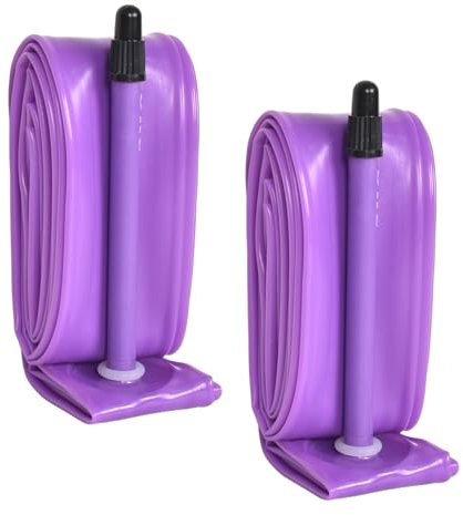 Zimoer 2 Stück TPU Fahrradschlauch 28 Zoll Rennrad, 700C für 700 x 23-32C, FV 65 mm, mit Fahrradreifen Flicken, Lila