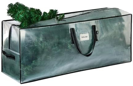 VENO Christmas Tree Storage Bag - Fits 2.3 M Artificial Trees - Plastic, Waterproof Christmas Tree Bag - Strong, Durable Handles - Labeling Card Slot - Clear