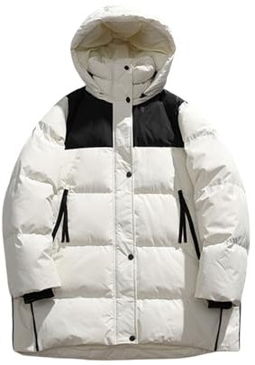 Generisch Men's Waterproof Ultralight Breathable Raincoat Sports Jacket Plain Lightweight Foldable Windbreaker Winter Jacket with Storage Bag for Hiking Outdoor Venture Men, White, XL