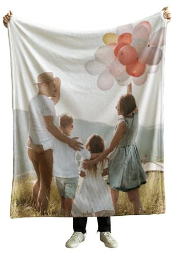 PICANOVA Personalisierte Decke mit Foto – Fotodecke 150x100cm – Gestalte mit Deinem Eigenen Bild & Text – Kuscheldecke mit Foto – Personalisierte Geschenke für Frauen
