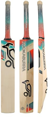 Kookaburra Aura 4.1 Cricket Bat, Short Handle, Coral/Blue