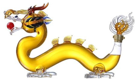 1000ML Crystal Glass Wine Carafe,Creative Dragon-Shaped Transparent Decanter,Household Glass Wine Bottle for Wine Lovers Wine Aerator
