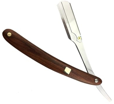 Handrasierer aus Metall mit Holzgriff, Klappbar, für Männer