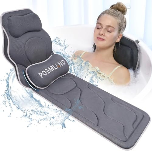 Luxuriöses Ganzkörper-Badewannenkissen für die Badewanne, extra groß und Taillenstützkissen, exklusive Anti-Rutsch-Beschichtung, Badewannenmatte für ultimativen Komfort und Sicherheit, tolles