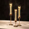 NUPTIO Verre Bougeoir Cylindrique À Bougies - Lot de 3 Centres de Table de Mariage Nervuré Décoration de Table de Salle À Manger pour Cheminée