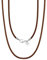 Medinah Leder Halskette mit 925 Silber Verschluss, 2mm & 3mm Breite, Schwarz & Braun, für Damen & Herren (Brauen, Breite 2mm l Länge 50cm)