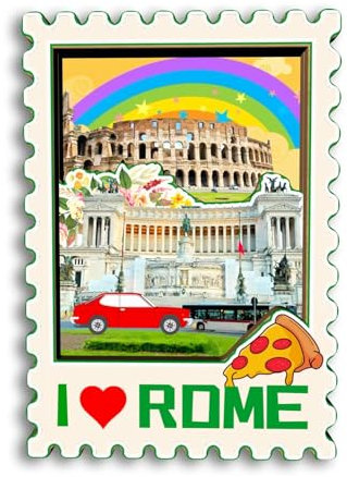 Quwsne Refrigerator Magnet Rome Italy Fridge Magnet City Travel Souvenirs Tourist Gifts 3D Classic Landmarks Handmade Crafts Home Decoration -3614