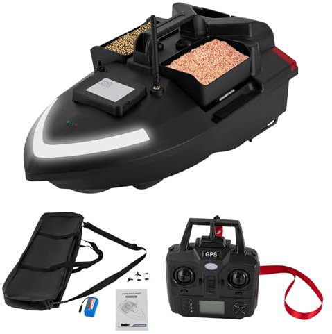 ACROSSPART 500M Köderboot RC, Futterboot mit Fernbedienung, Fischköder Boot, Fischerköder Futterboot mit GPS und 3 Köderboxen, Cruise Control System