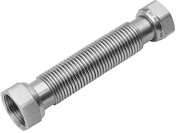 Flexo Edelstahlwellrohr flexibel ausziehbar mit Dichtung Wellrohr verschiedene Größen und Längen vormontiert 1/2 3/4 1 DN12 DN16 DN20 (1/2, 500-1000mm, ÜM x ÜM)