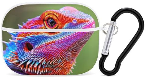 Bearded Dragon Cute Printed Bluetooth Earbuds Case Colorful Wireless Headphones Covers Compatible With AirPods Pro 2