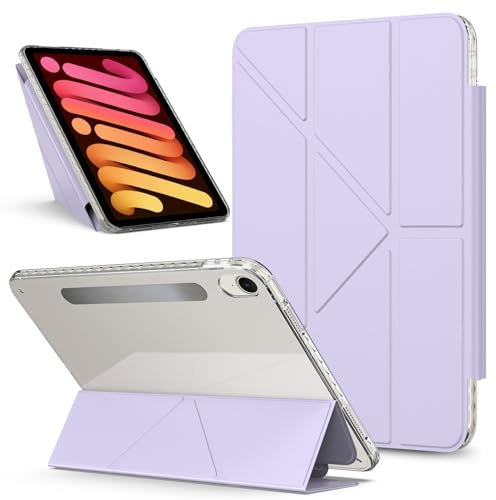 Étuis pour tablettes Compatible With iPad Mini 7 A17 Pro 2024/ Mini 6 2021 8.3 Inch 7th/6th Gen Case Case Detachable Magnetic Cover Slim Protective Case, Transparent Back Shell Stand Shockproof Cover